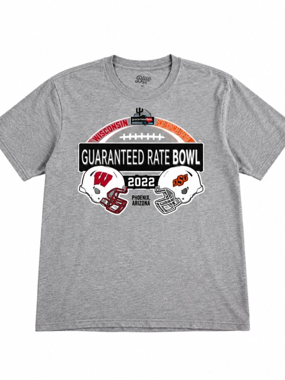 2022 Guaranteed Rate Bowl T Shirt Mens XL Oklahoma State Wisconsin Football